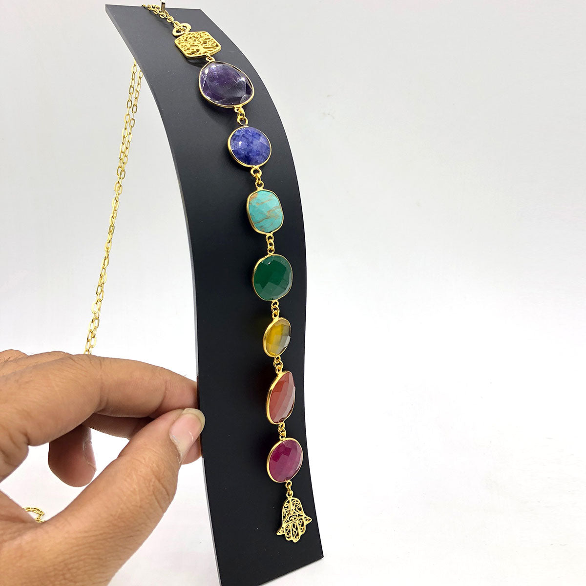 Gemstone 7 Chakra Necklace - Long