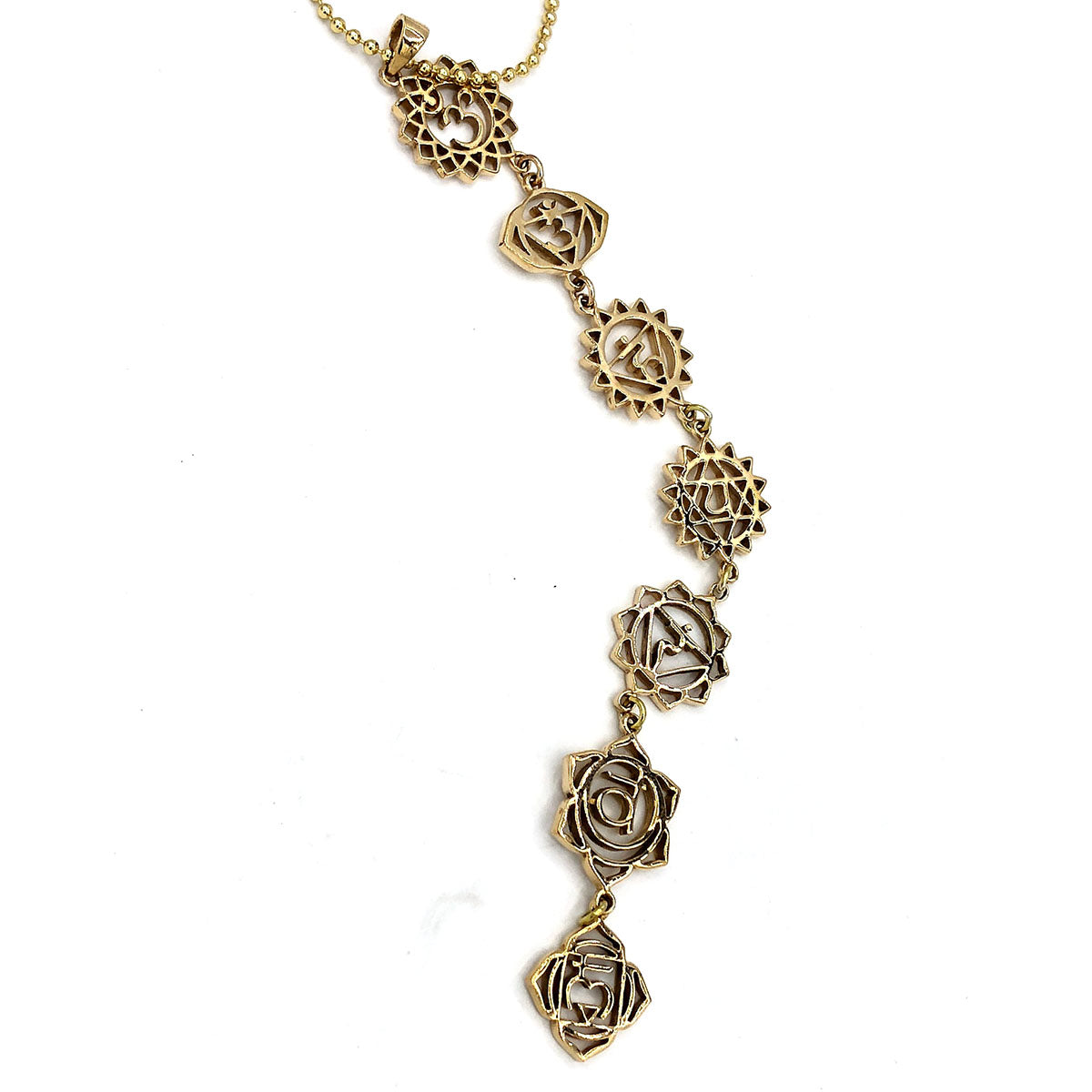 7 Chakra Brass Unisex on Handmade Italian leather Braid