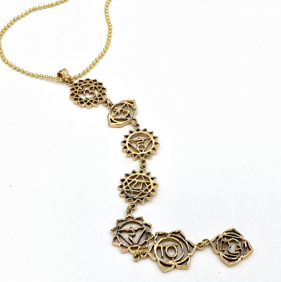 7 Chakra Brass Unisex on Handmade Italian leather Braid