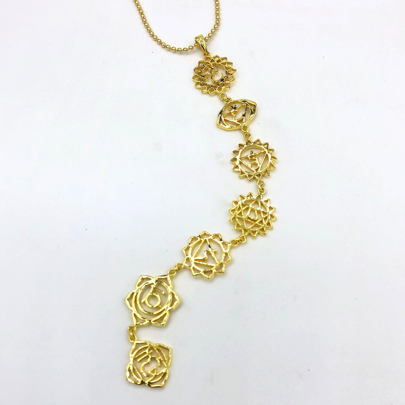 7 Chakras Necklace Gold