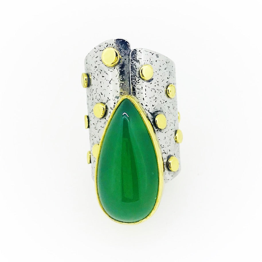 Emerald Green Cabochon Tara Wrap Ring