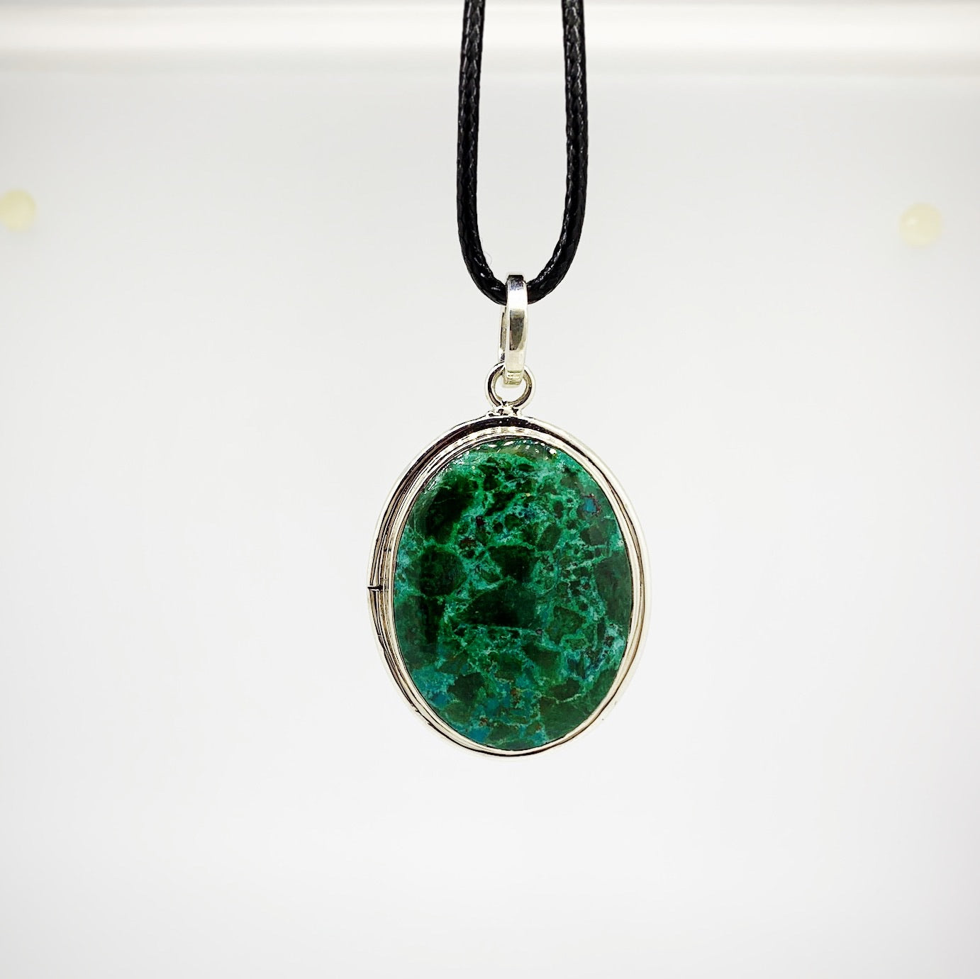 Eye of Horus Silver Malachite Amulet Reversible