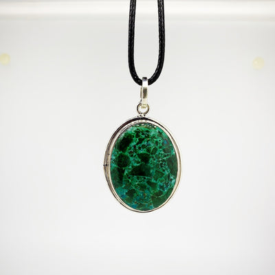 Eye of Horus Silver Malachite Amulet Reversible