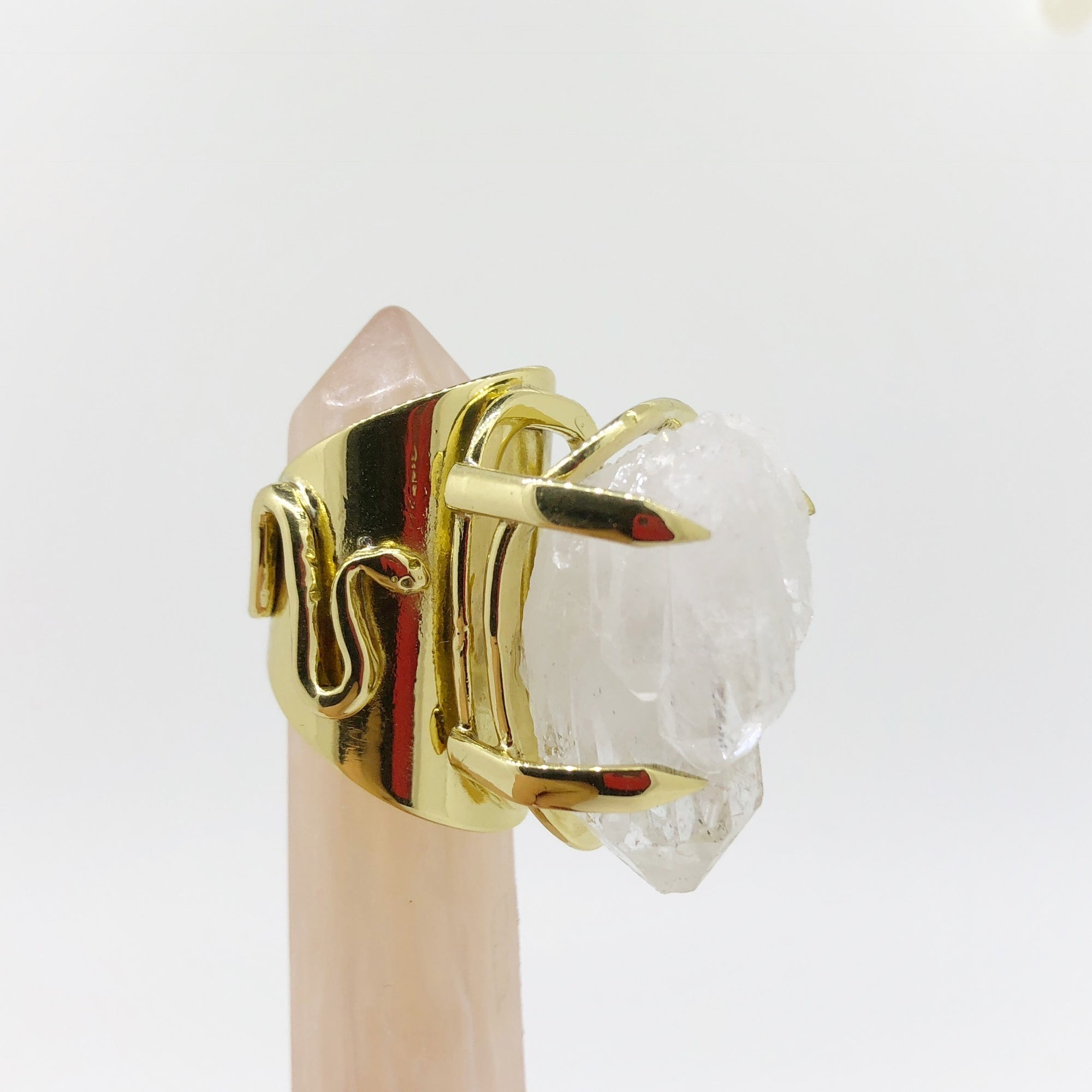 Crystal Power Cluster Quartz Claw Ring