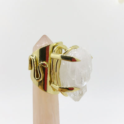 Crystal Power Cluster Quartz Claw Ring