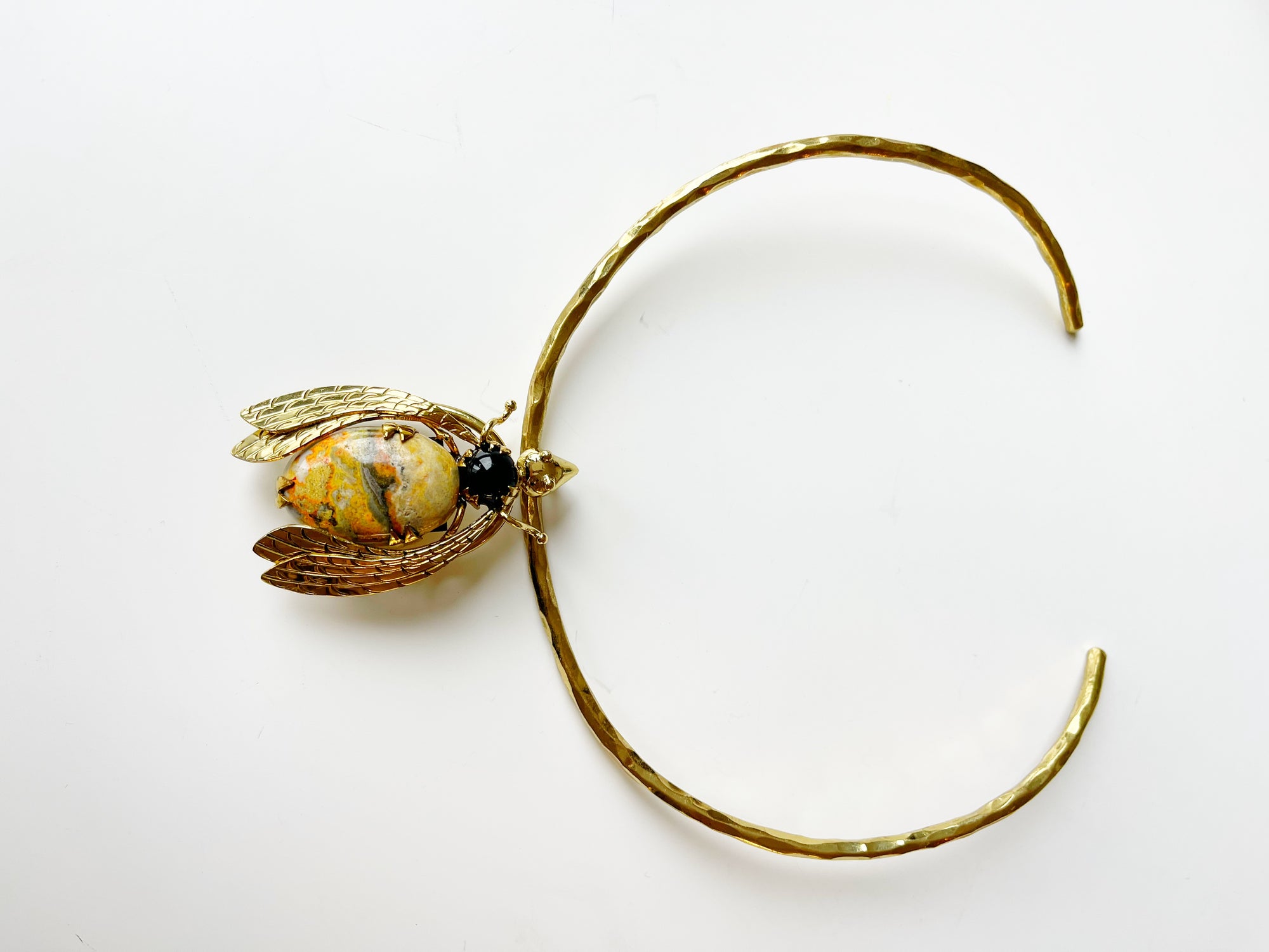 Sacred Bee Important Pendant in Bumblebee Jasper + Onyx