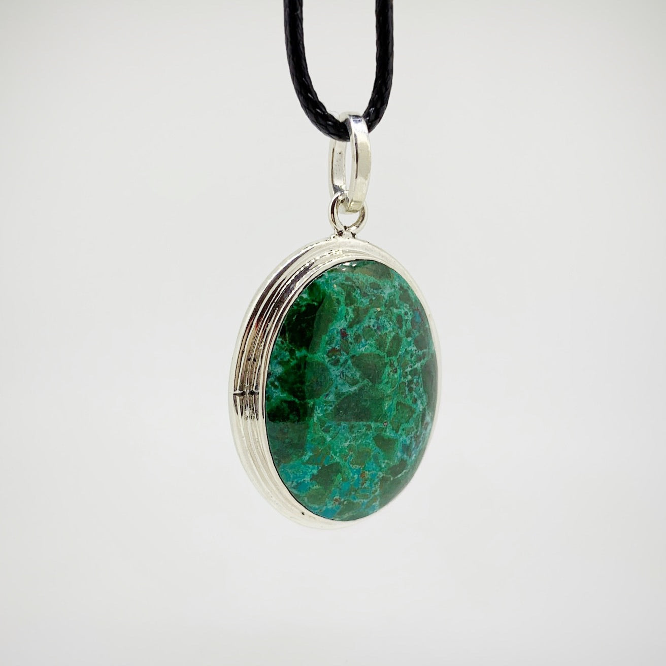 Eye of Horus Silver Malachite Amulet Reversible