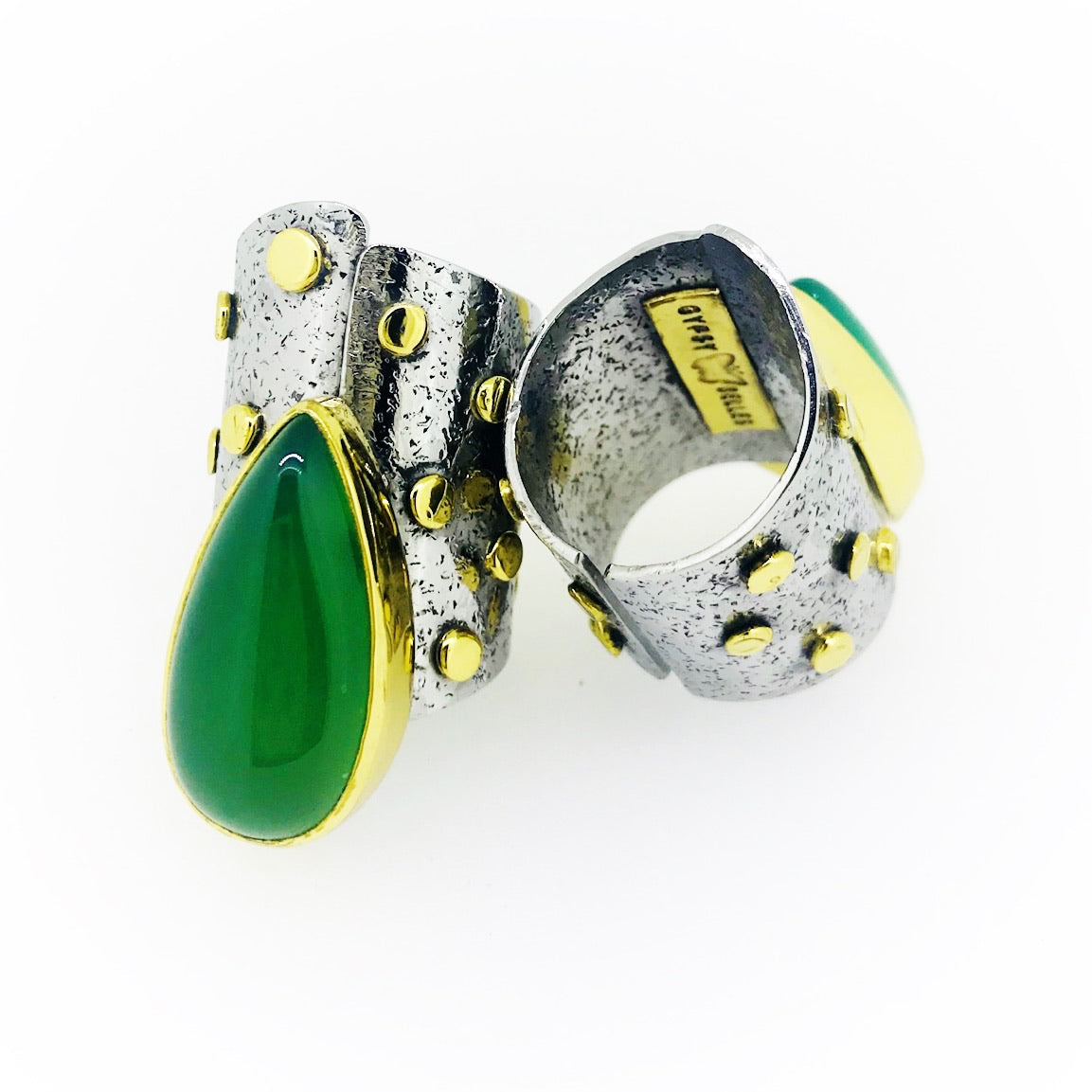 Emerald Green Cabochon Tara Wrap Ring