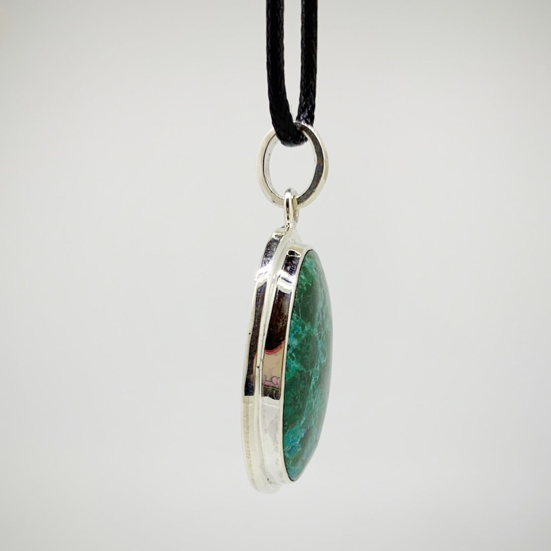 Eye of Horus Silver Malachite Amulet Reversible