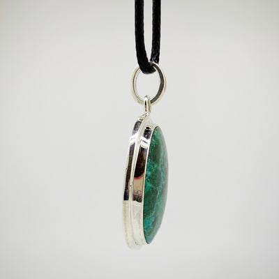 Eye of Horus Silver Malachite Amulet Reversible