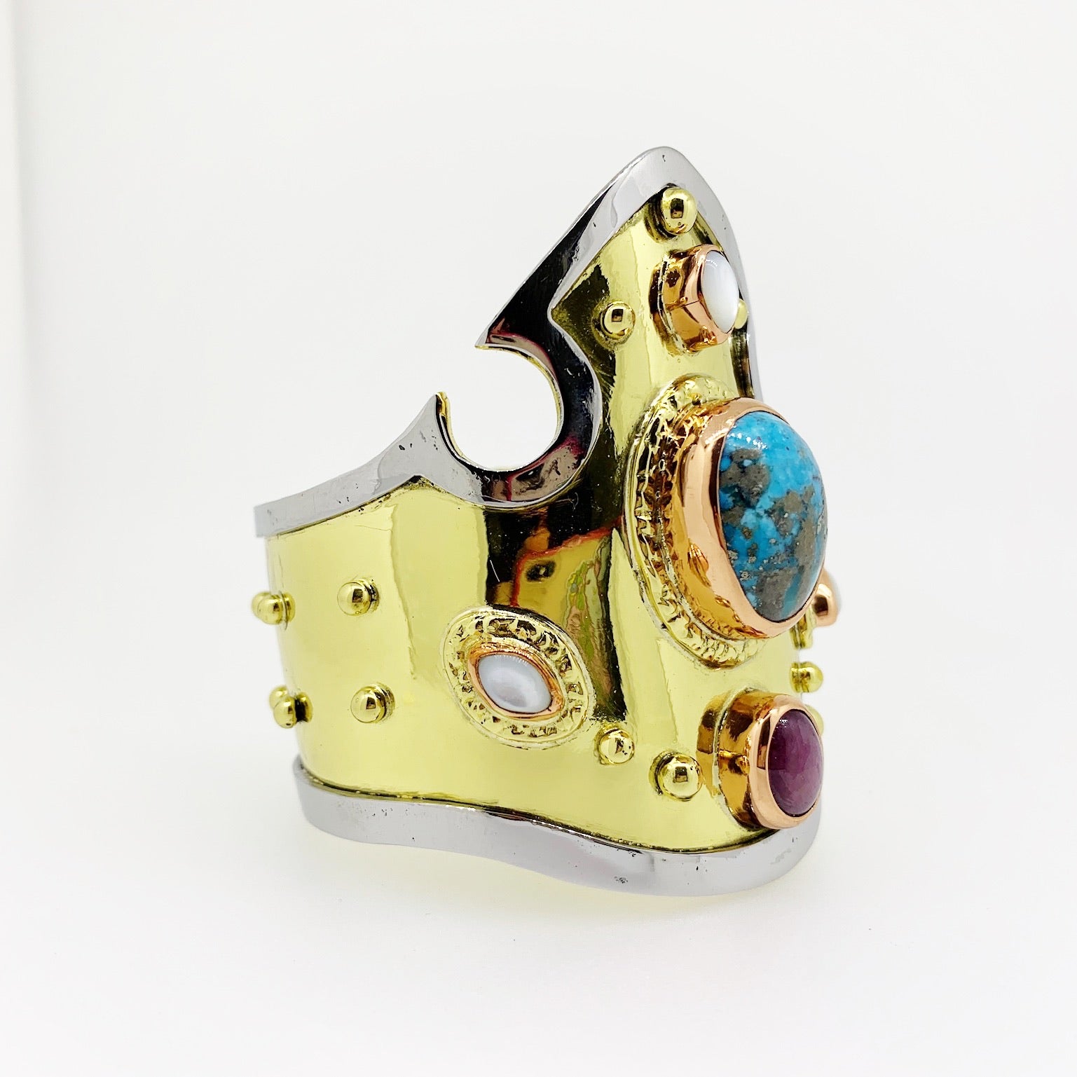 Wonder Woman Ruby & Persian Turquoise Cabochon Cuff