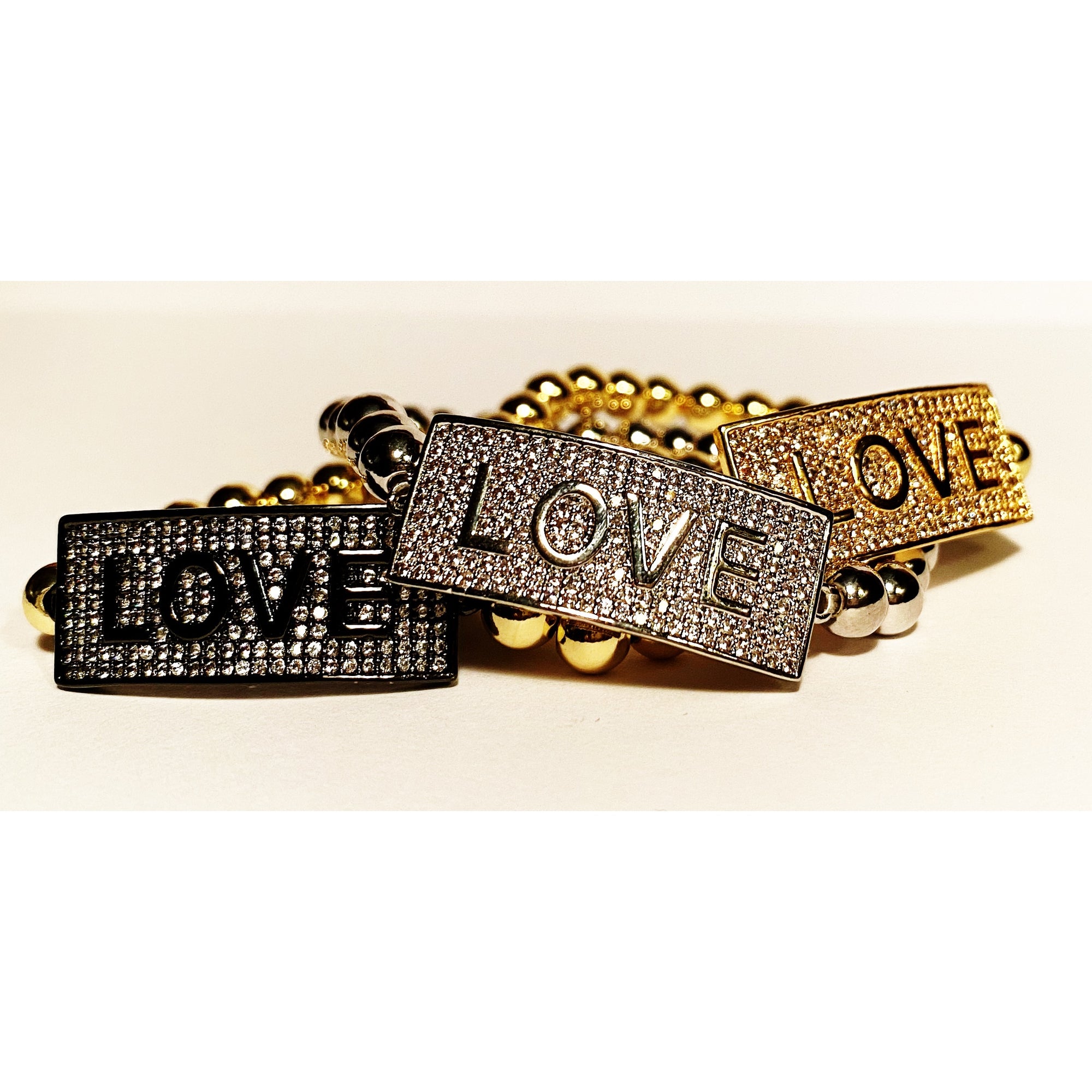 LOVE is ALL !  Bracelet Black / Gold