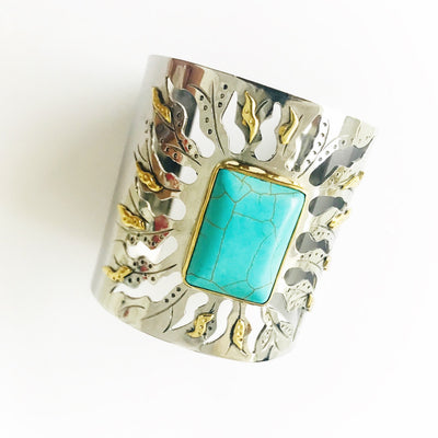 CAPRI Mediterranean SUN CUFF - Silver with Gold details