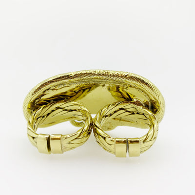 Temple Snake Red Gemstone Knuckle Ring
