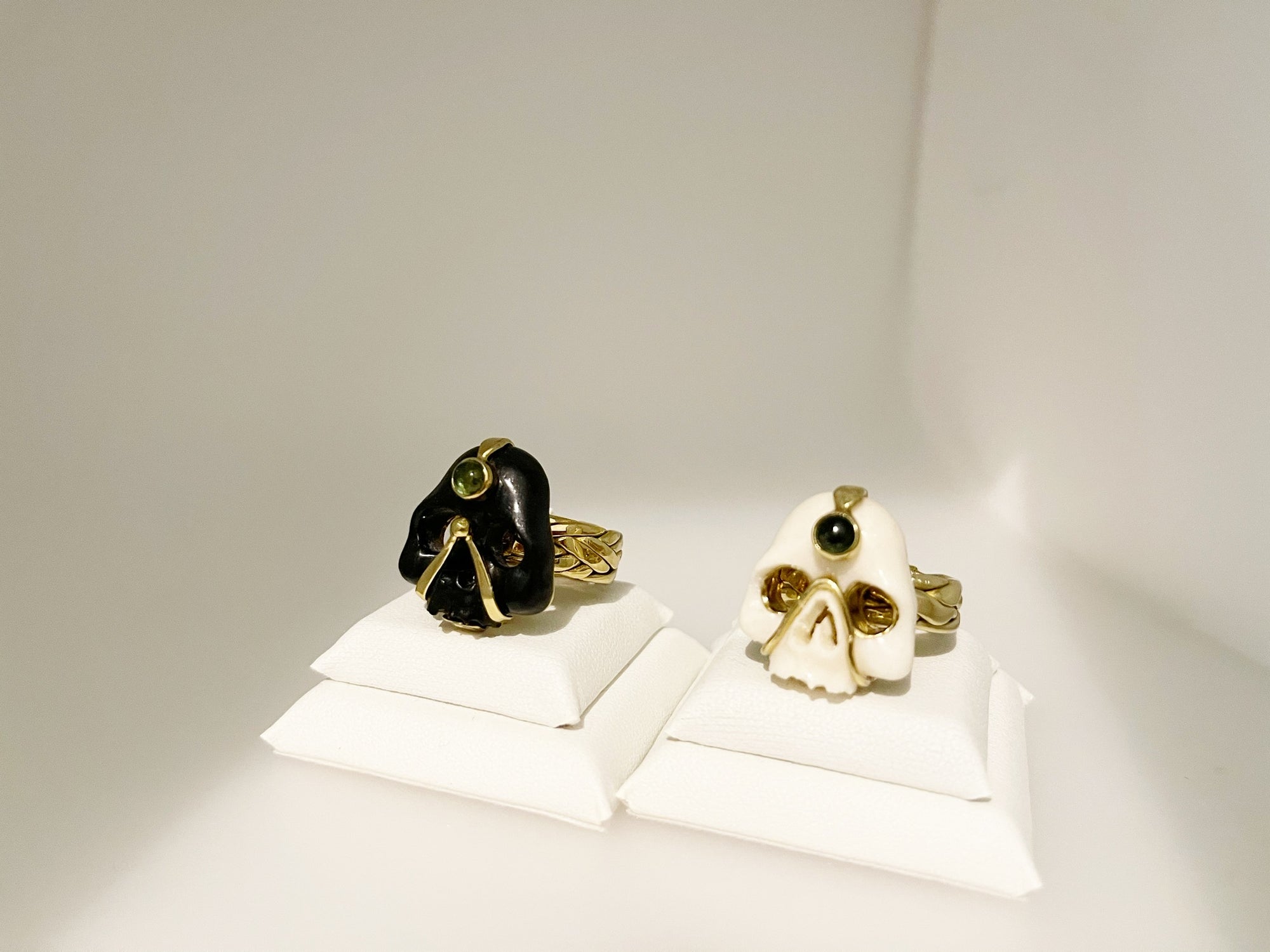 Mark Baker Skull - Jedi Ebony Tourmaline Cabochon Ring