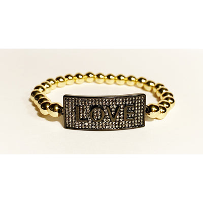 LOVE is ALL !  Bracelet Black / Gold