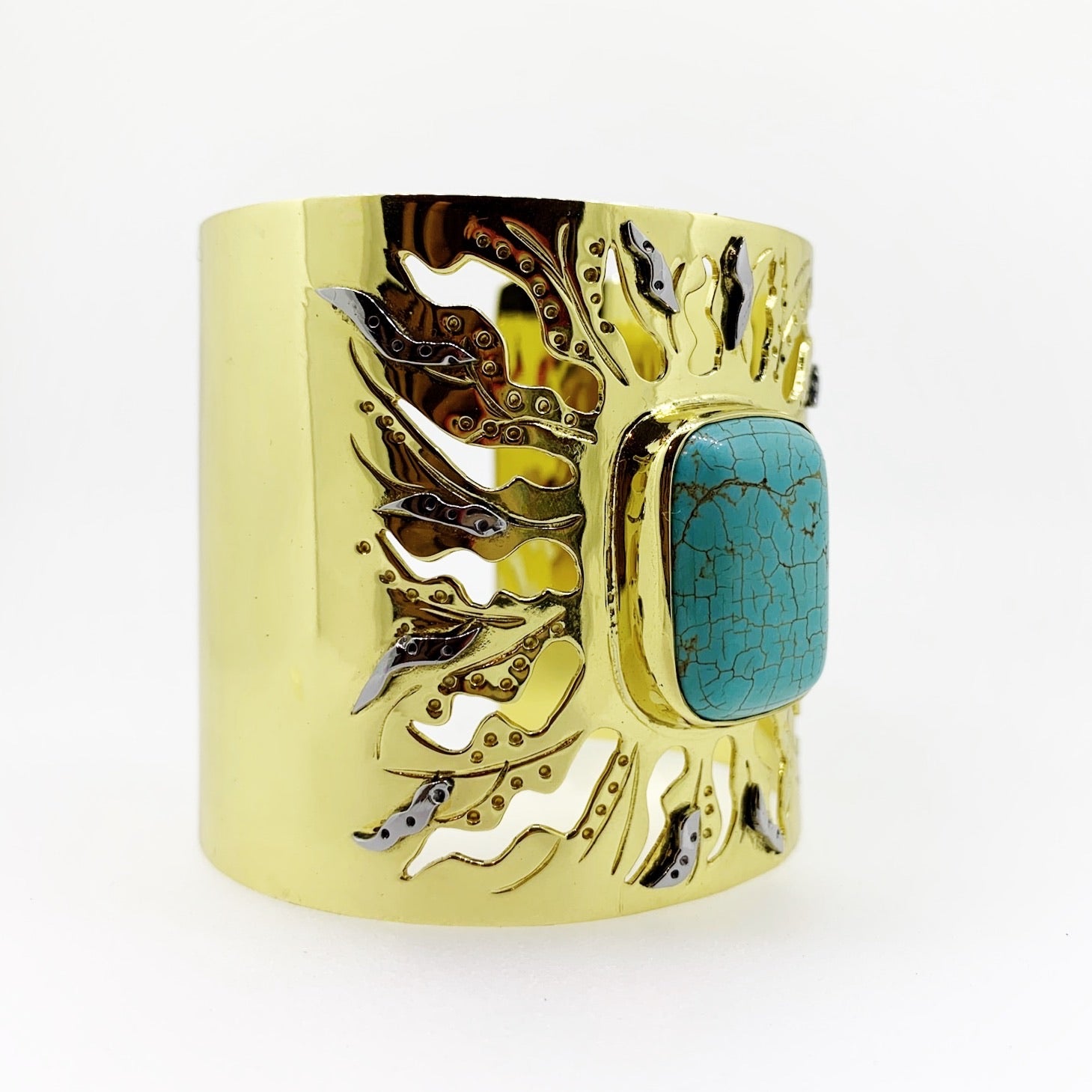 CAPRI Mediterranean SUN CUFF - Gold with Silver details