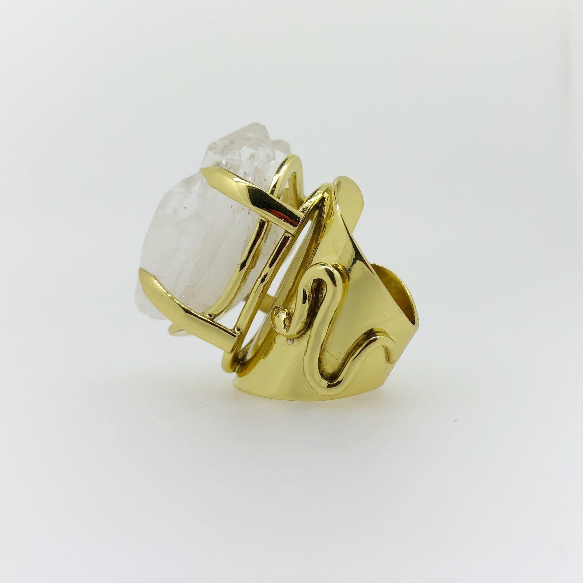 Crystal Power Cluster Quartz Claw Ring