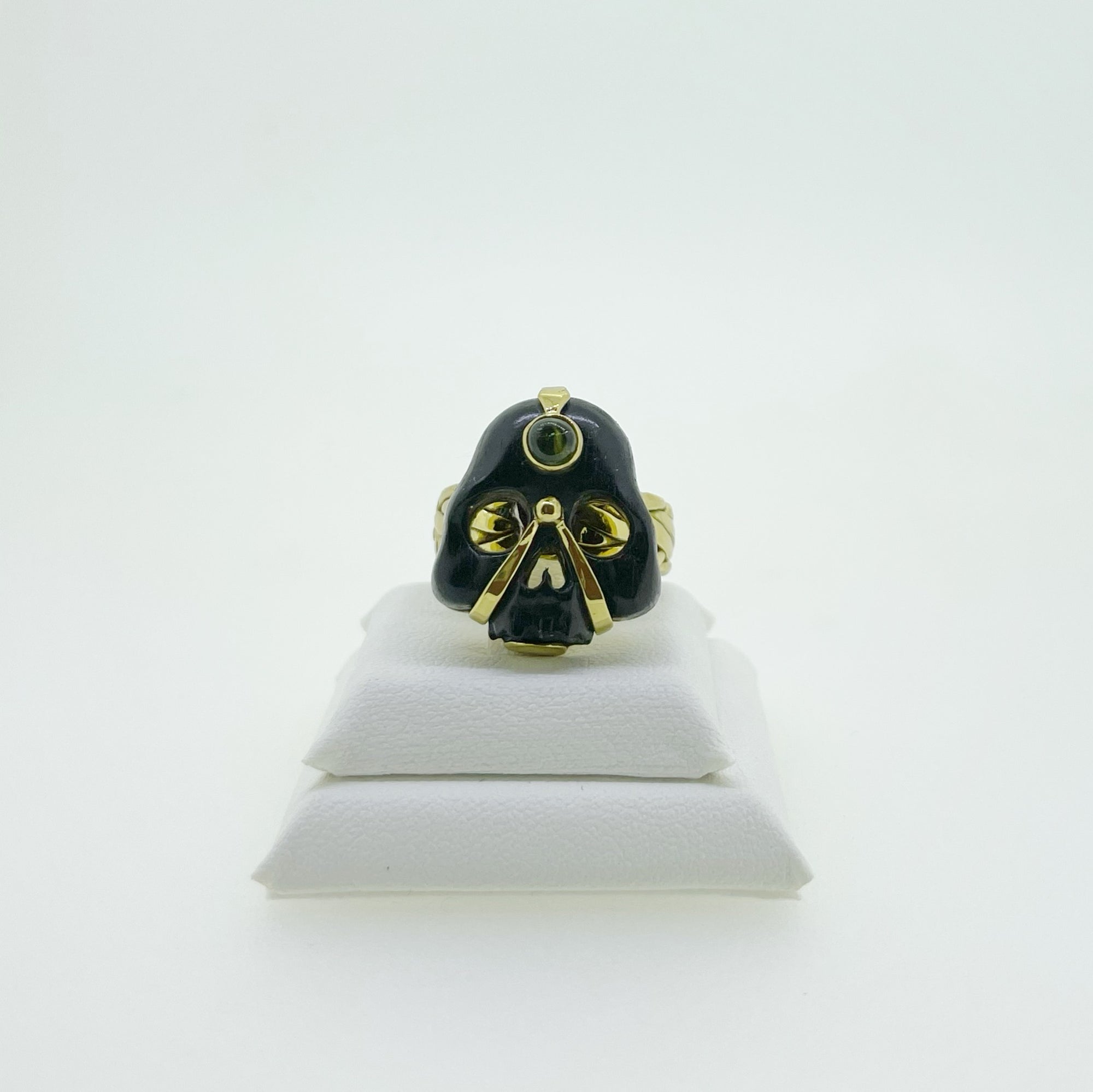 Mark Baker Skull - Jedi Ebony Tourmaline Cabochon Ring
