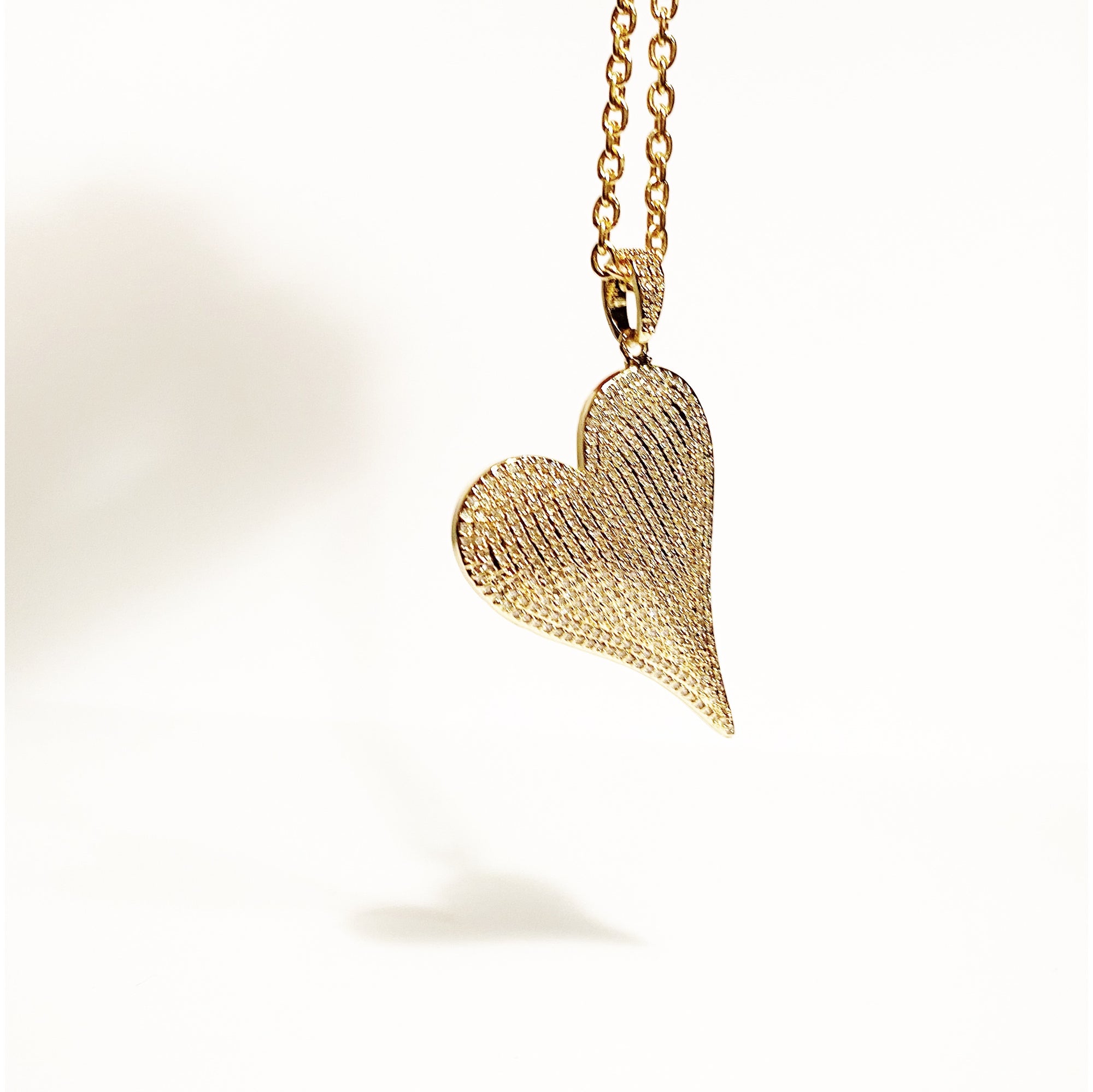Heart Full of Light - Statement Oblique Heart Pendant