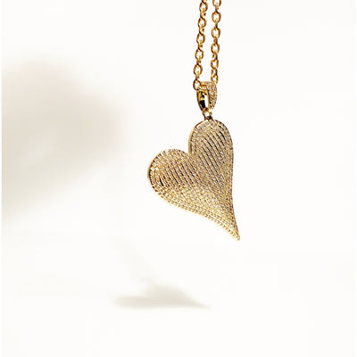 Heart Full of Light - Statement Oblique Heart Pendant
