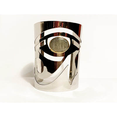 Eye of Horus Cuff Silver with Labradorite Cabochon