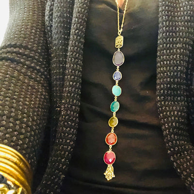 Gemstone 7 Chakra Necklace - Long