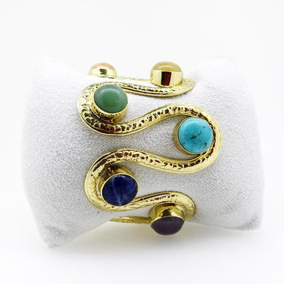 7 Chakra Snake Coil Adjustable Wrist Cuff